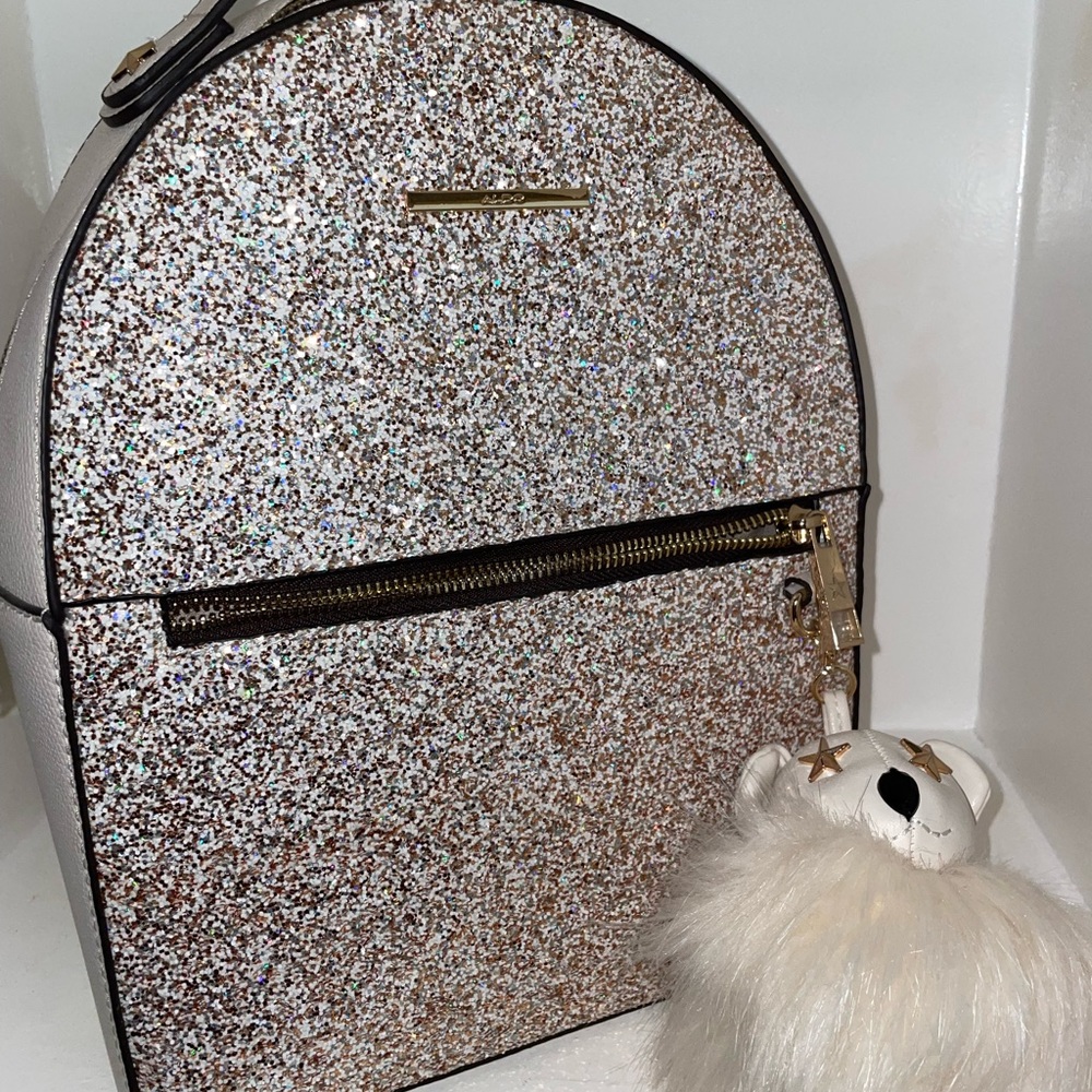 Aldo White Glitter Backpack